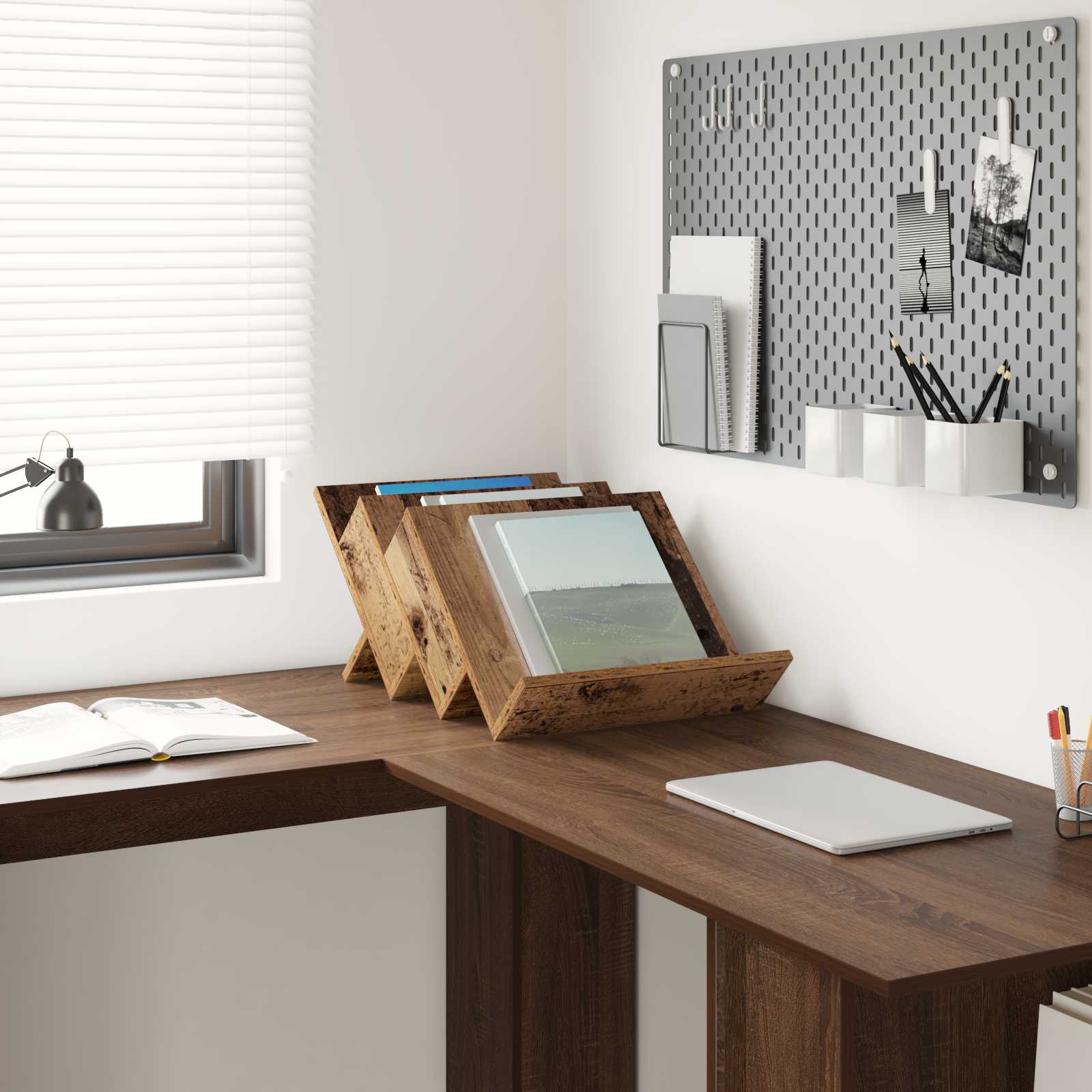 Regal za revije Star les 53 x 40 x 28.5 cm Konstruiran les - slika 4