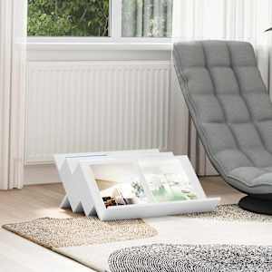 Regal za revije s polico Bela 65 x 53 x 28,5 cm Konstruiran les