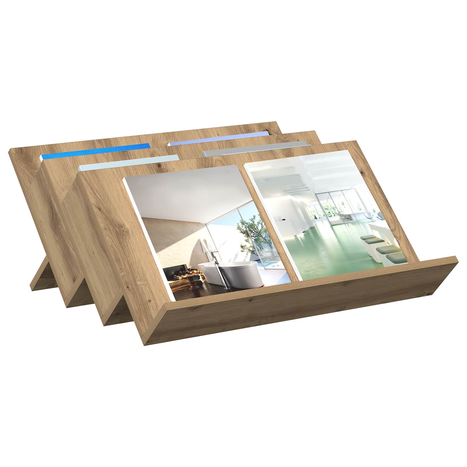 vidaXL Tijdschrift Rek Artisan Eiken 65 x 53 x 28,5 cm Bewerkt hout
