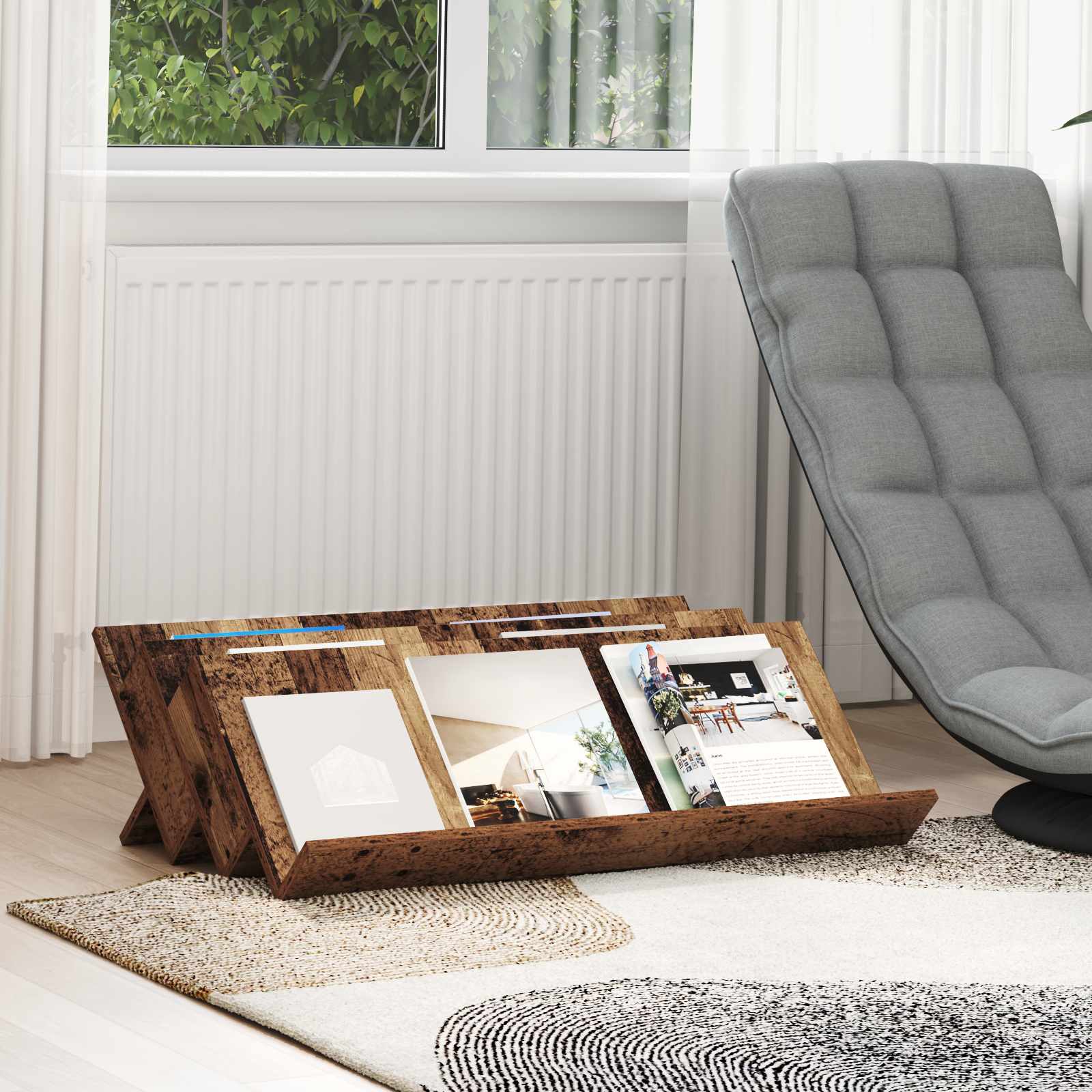 Regal za revije Star les 90 x 53 x 28,5 cm Konstruiran les