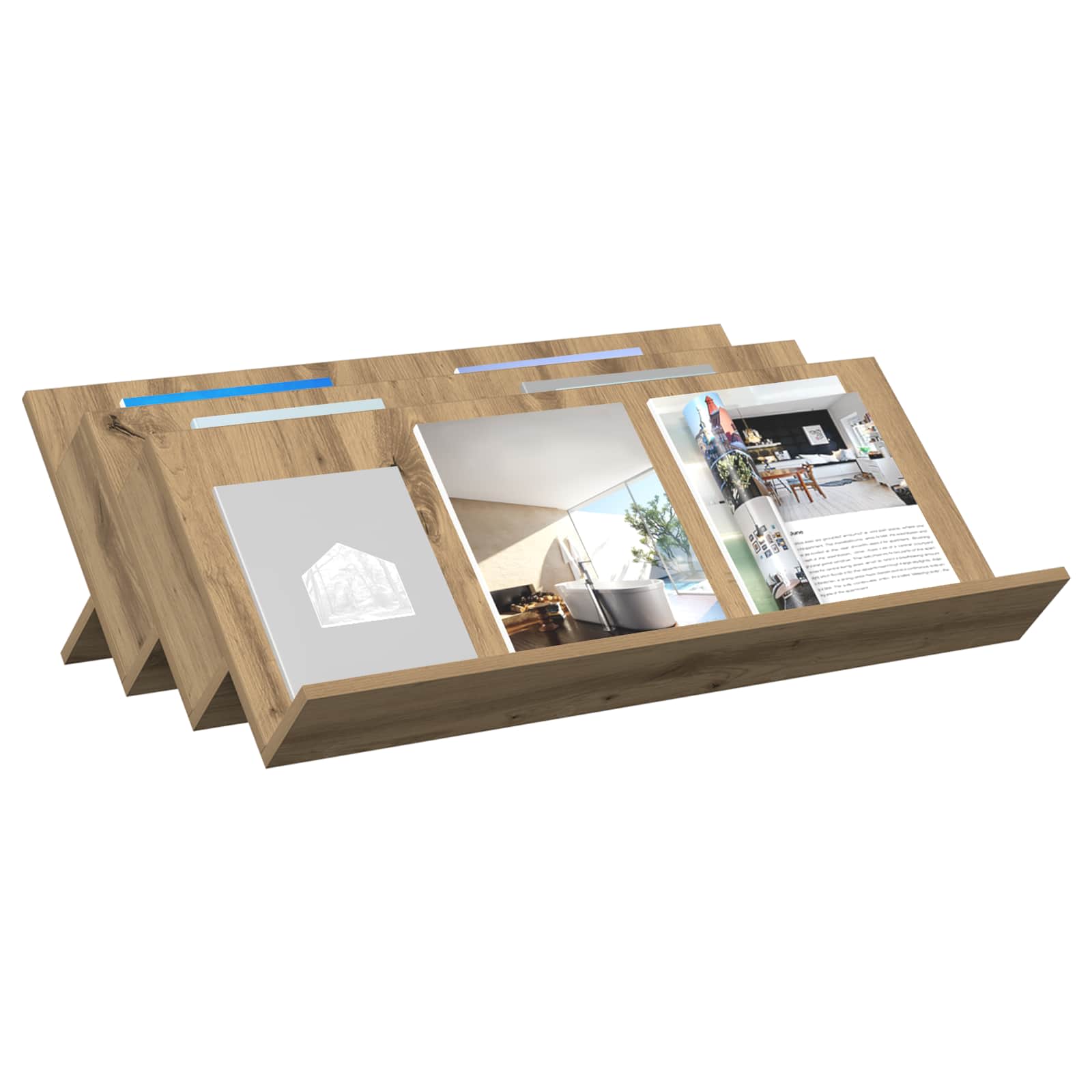 vidaXL Tijdschrift Rek Artisan Eiken 90 x 53 x 28,5 cm Bewerkt hout