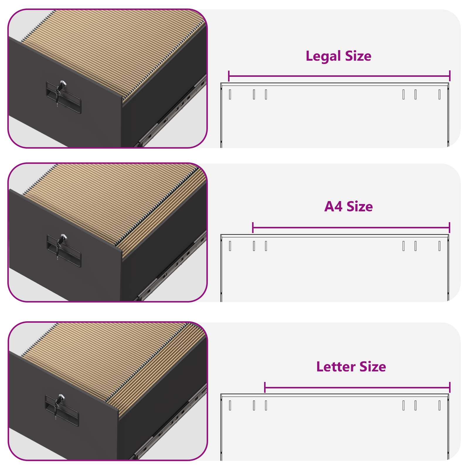 Asiakirjakaappi laatikon kanssa 2 pcs Musta 44 x 50 x 106.5 cm - Image 11