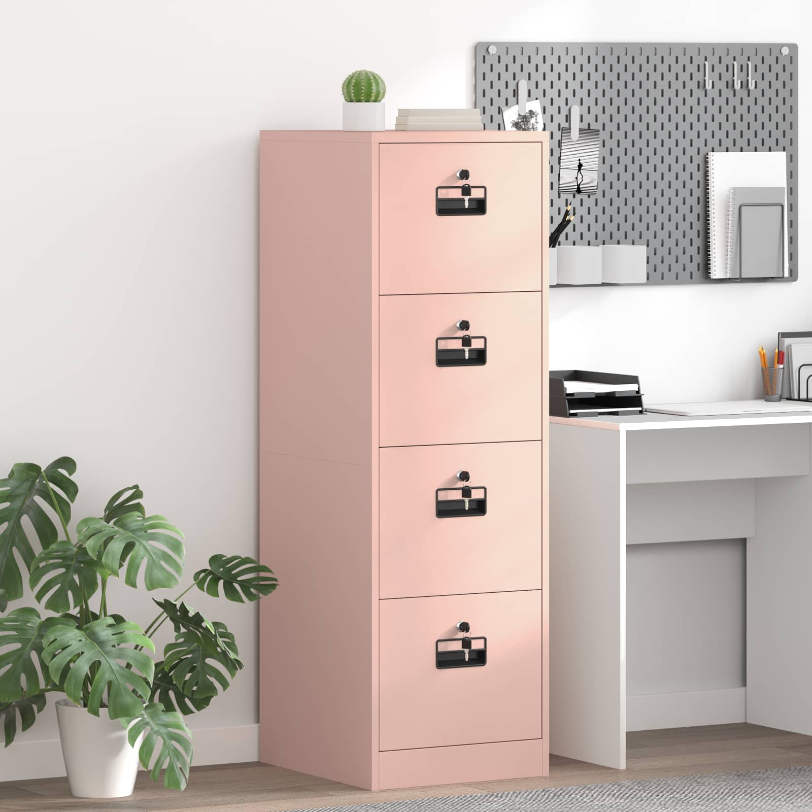 Asiakirjakaappi laatikon kanssa 2 pcs Pinkki 44 x 50 x 106.5 cm