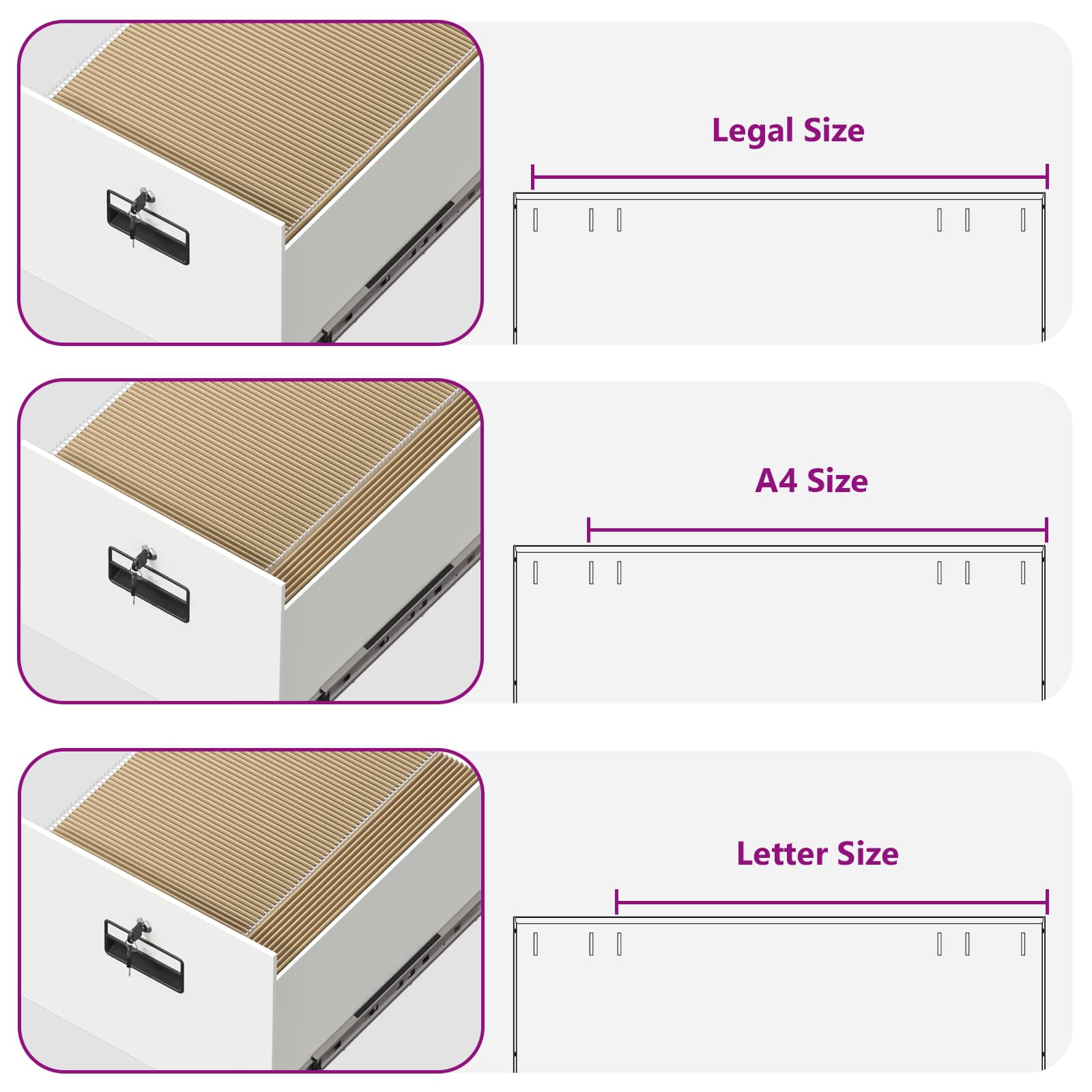 Asiakirjakaappi hyllyllä 2 pcs Valkoinen 44 x 50 x 106.5 cm - Image 11