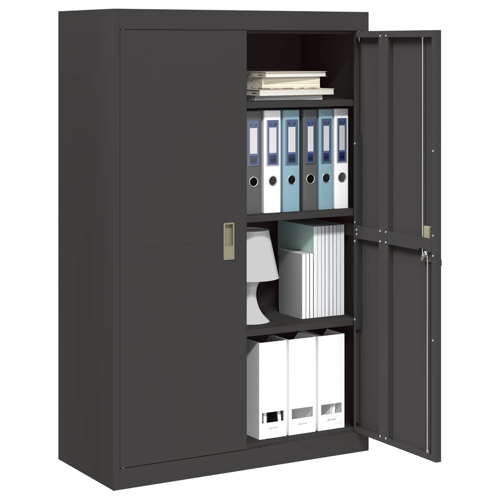 vidaXL Opbergkast 2 pcs Zwart 90 x 40 x 140 cm Koudgewalst Staal