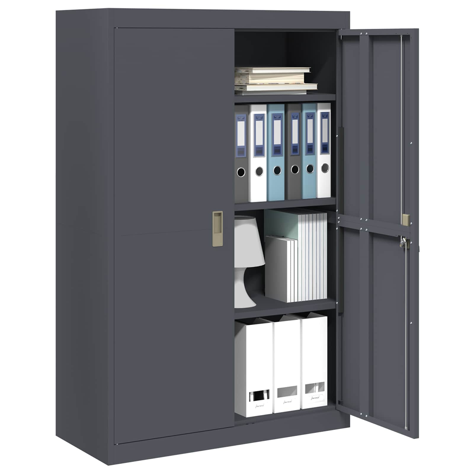 vidaXL Opbergkast 2 pcs Antraciet 90 x 40 x 140 cm Koudgewalst Staal