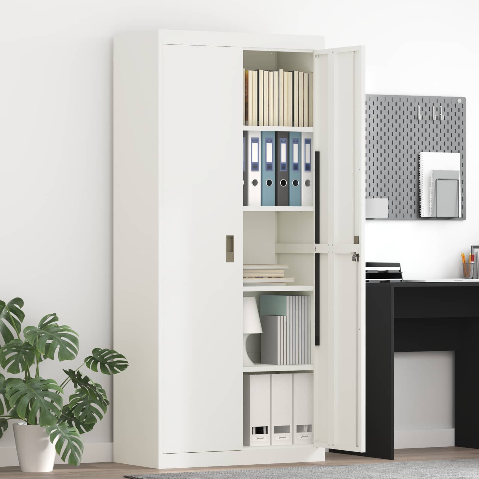 vidaXL Oppbevaringsskap 2 pcs Hvit 80 x 40 x 180 cm Kaldvalsget Stål