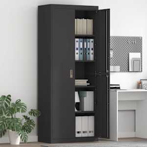 Omarica za shranjevanje Črna 80 x 40 x 200 cm Jeklo