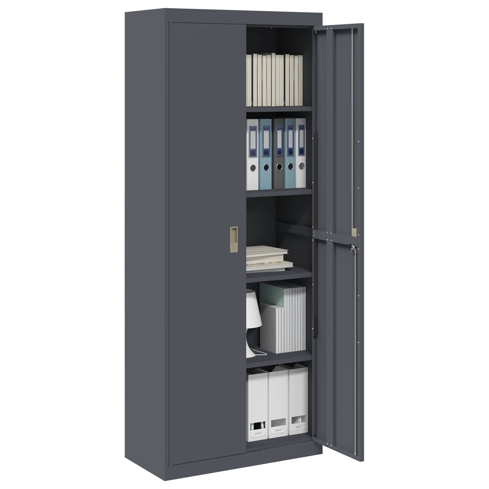 vidaXL Opbergkast 2 pcs Antraciet 80 x 40 x 200 cm Koudgewalst Staal