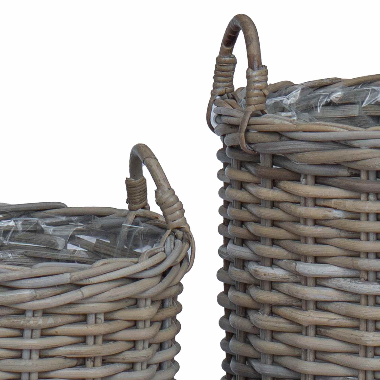 Stādītāju grozs ar uzglabāšanu 2 pcs Pelēka Lacak rattan