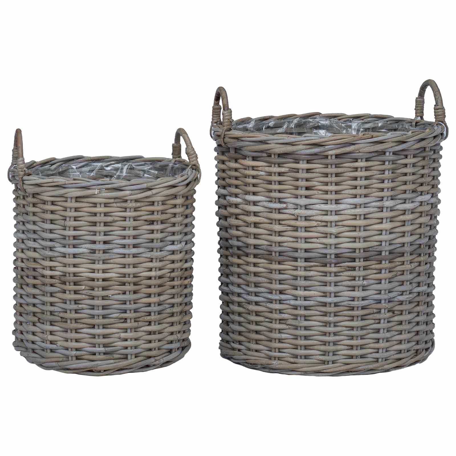 Stādītāju grozs ar uzglabāšanu 2 pcs Pelēka Lacak rattan