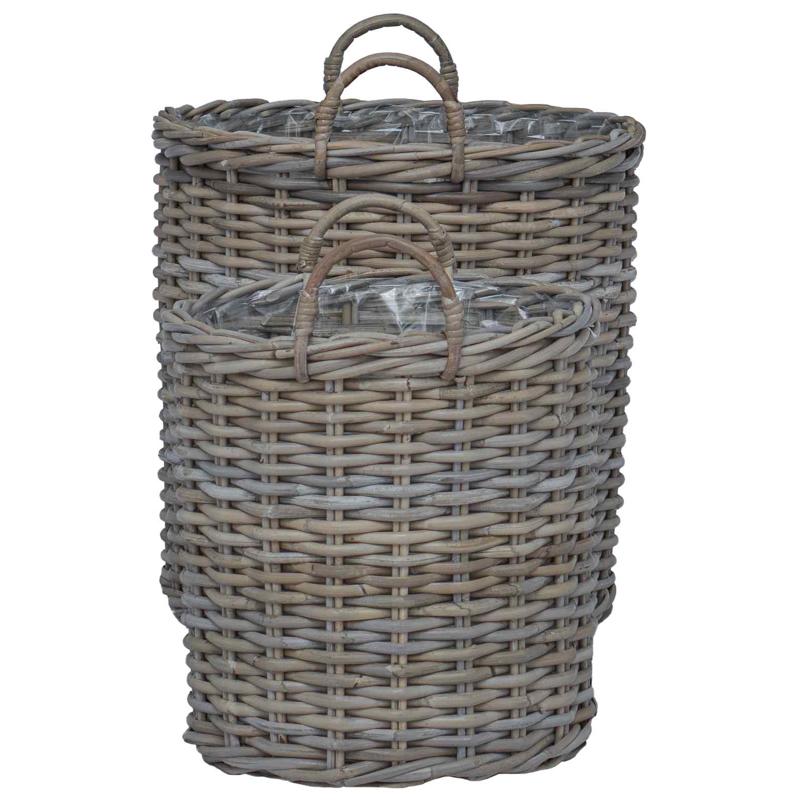 Stādītāju grozs ar uzglabāšanu 2 pcs Pelēka Lacak rattan