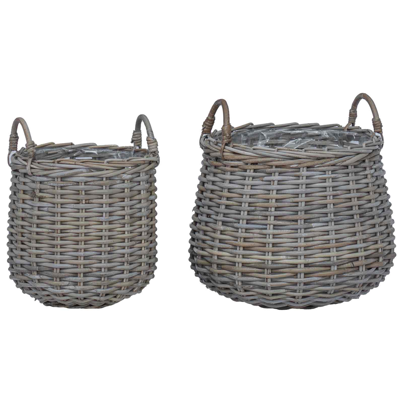 Stādītāju grozs ar uzglabāšanu 2 pcs Pelēka Lacak rattan