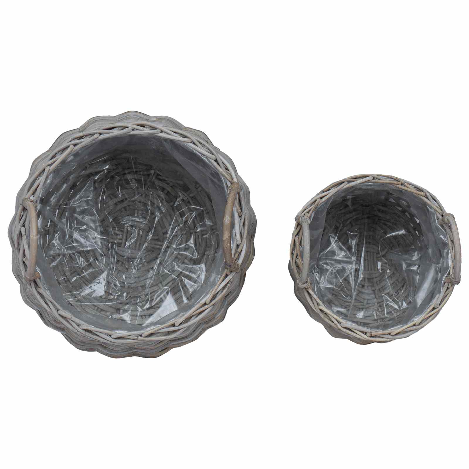 Stādītāju grozs ar uzglabāšanu 2 pcs Pelēka Lacak rattan