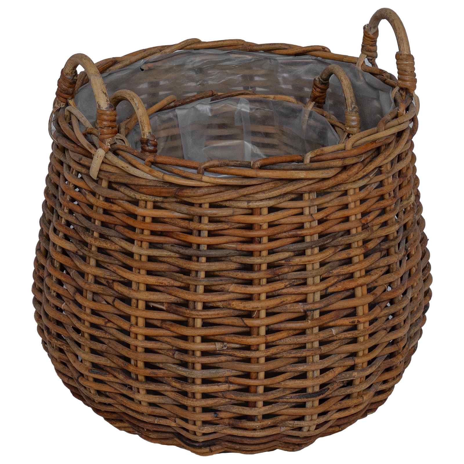 vidaXL Blumentopf Körbchen mit Speicher 2 pcs Braun Lacak Rattan – Bild 9