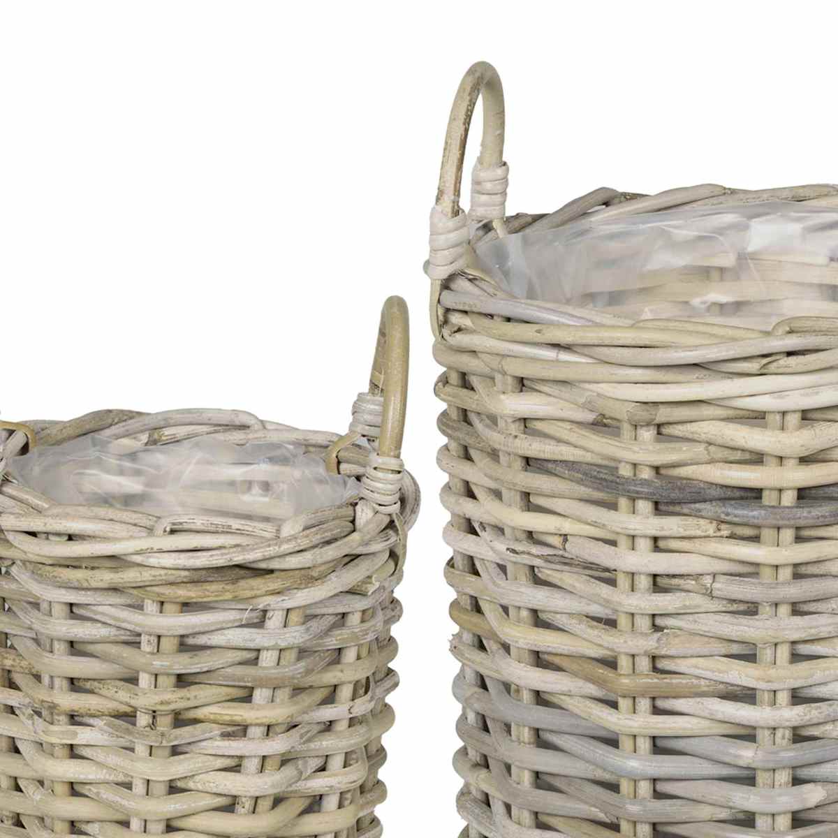 Planter Kurv GENDT 2 stk. Naturlig grå Kubu rattan - Billede 7