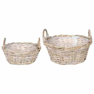 vidaXL Istutuskorv ladustamisega GENDT 2 tk Looduslik hall Kubu rattan