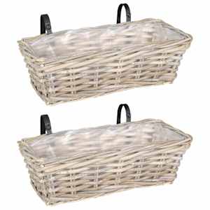 vidaXL Rippuv Istutuskorv GENDT 2 tk Looduslik hall 48 x 22 x 15 cm