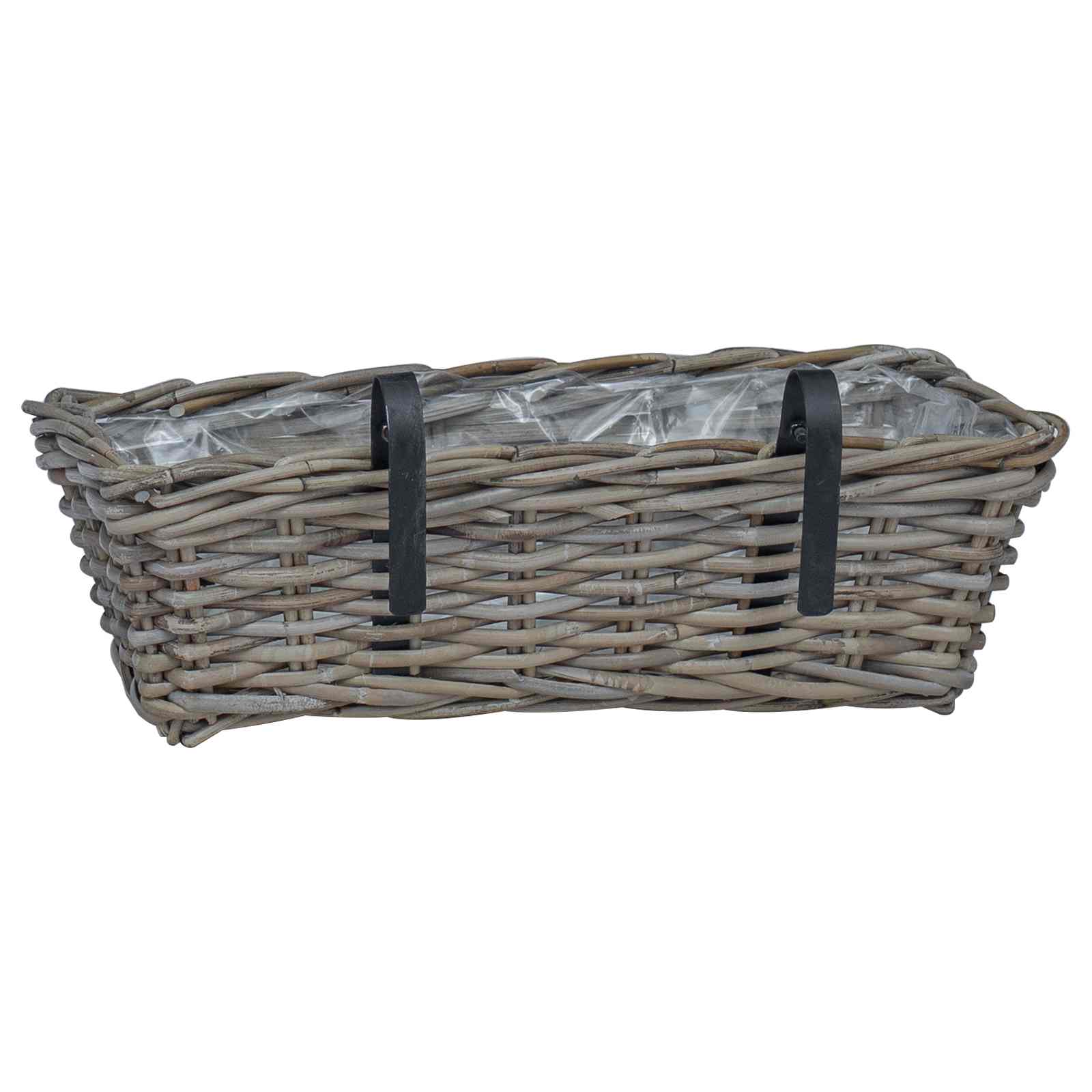Coș suspendat pentru plante 2 pcs Gri 48 x 22 x 15 cm [6]