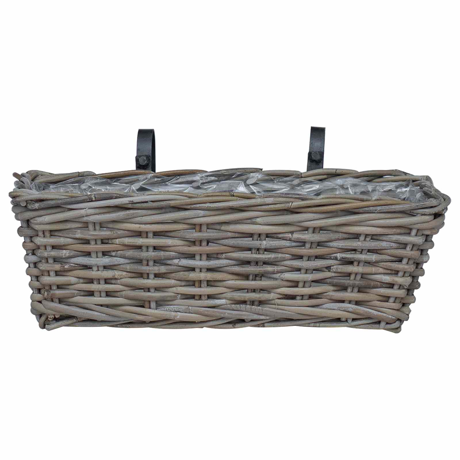 Coș suspendat pentru plante 2 pcs Gri 48 x 22 x 15 cm [4]