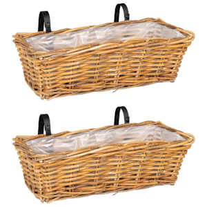 vidaXL Rippuv Istutuskorv GENDT 2 tk Looduslik pruun 48 x 22 x 15 cm