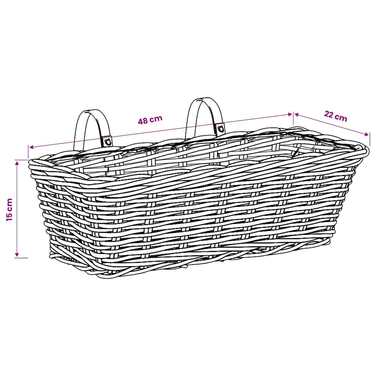 Hængende Plantekurv GENDT 2 stk. 48 x 22 x 15 cm - Billede 10