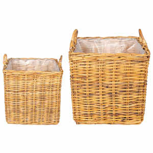 vidaXL Potitaimede korv GENDT 2 tk Looduslik pruun Kubu rattan