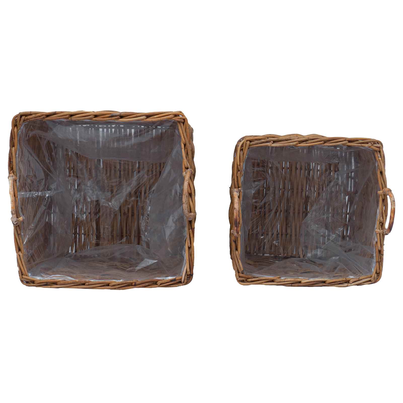 Košara za rože s shranjevanjem 2 pcs Rjava Ratan Lacak - slika 6