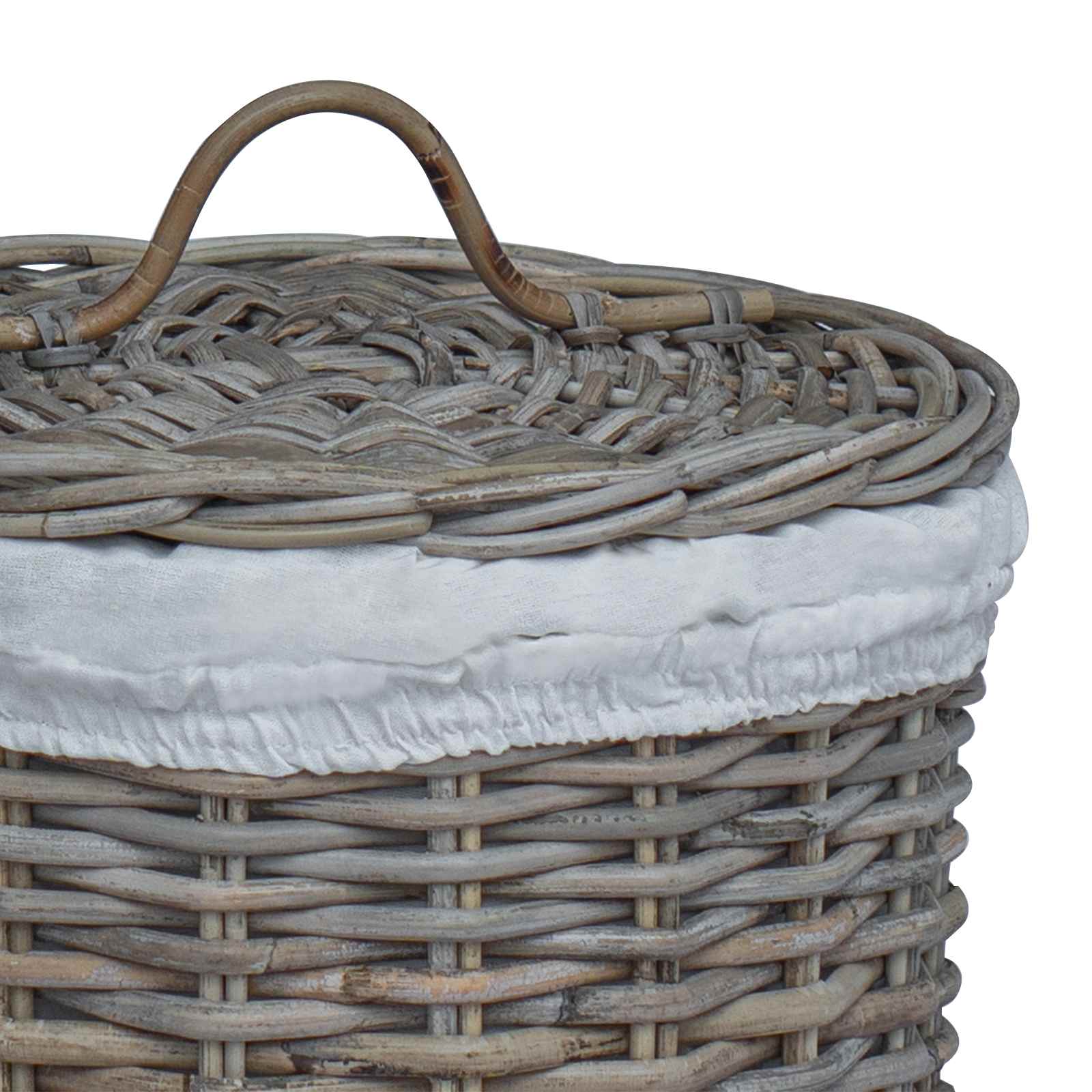 Wasmand met deksel 2 pcs Kubu grijs Kubu Rattan image 9