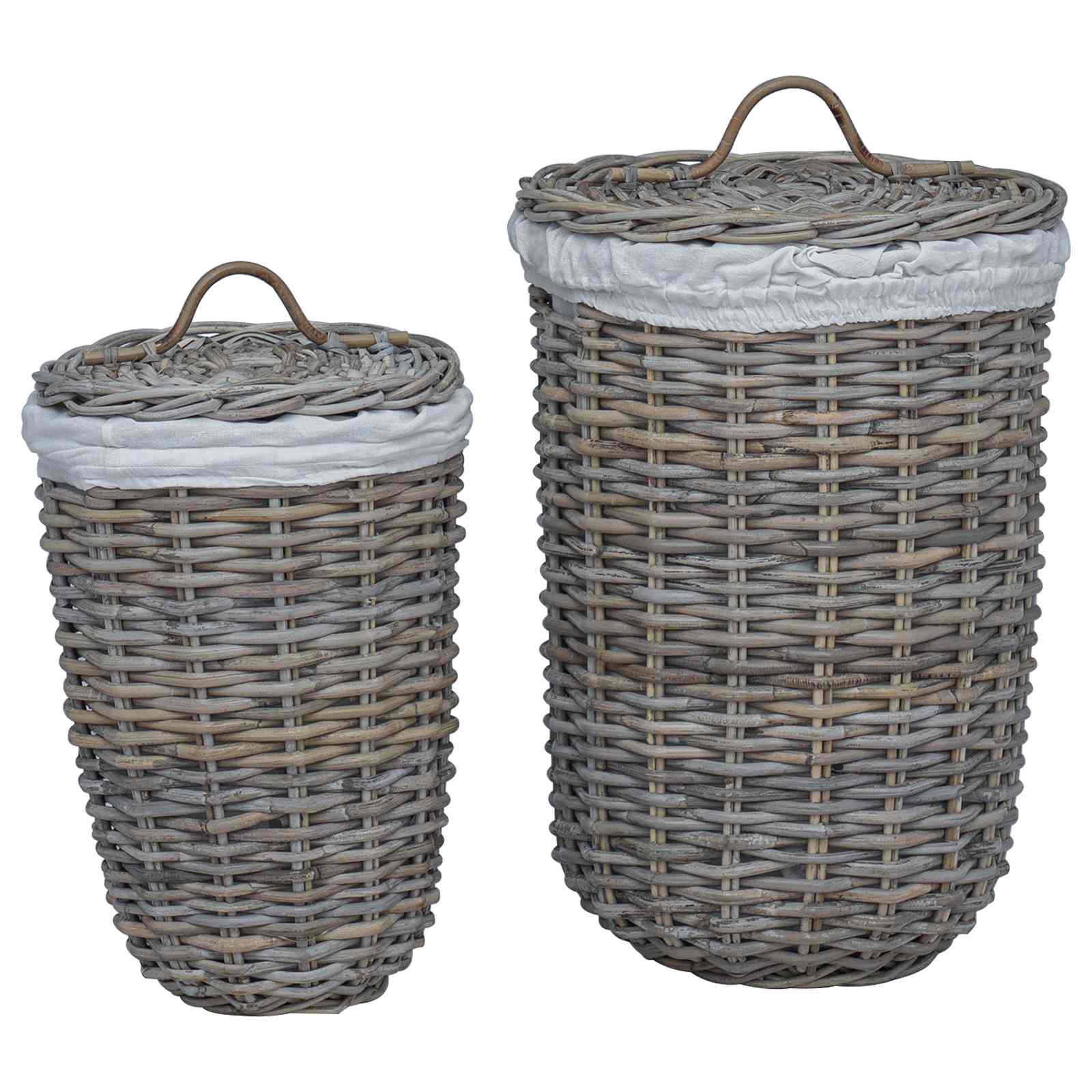 Wasmand met deksel 2 pcs Kubu grijs Kubu Rattan image 2