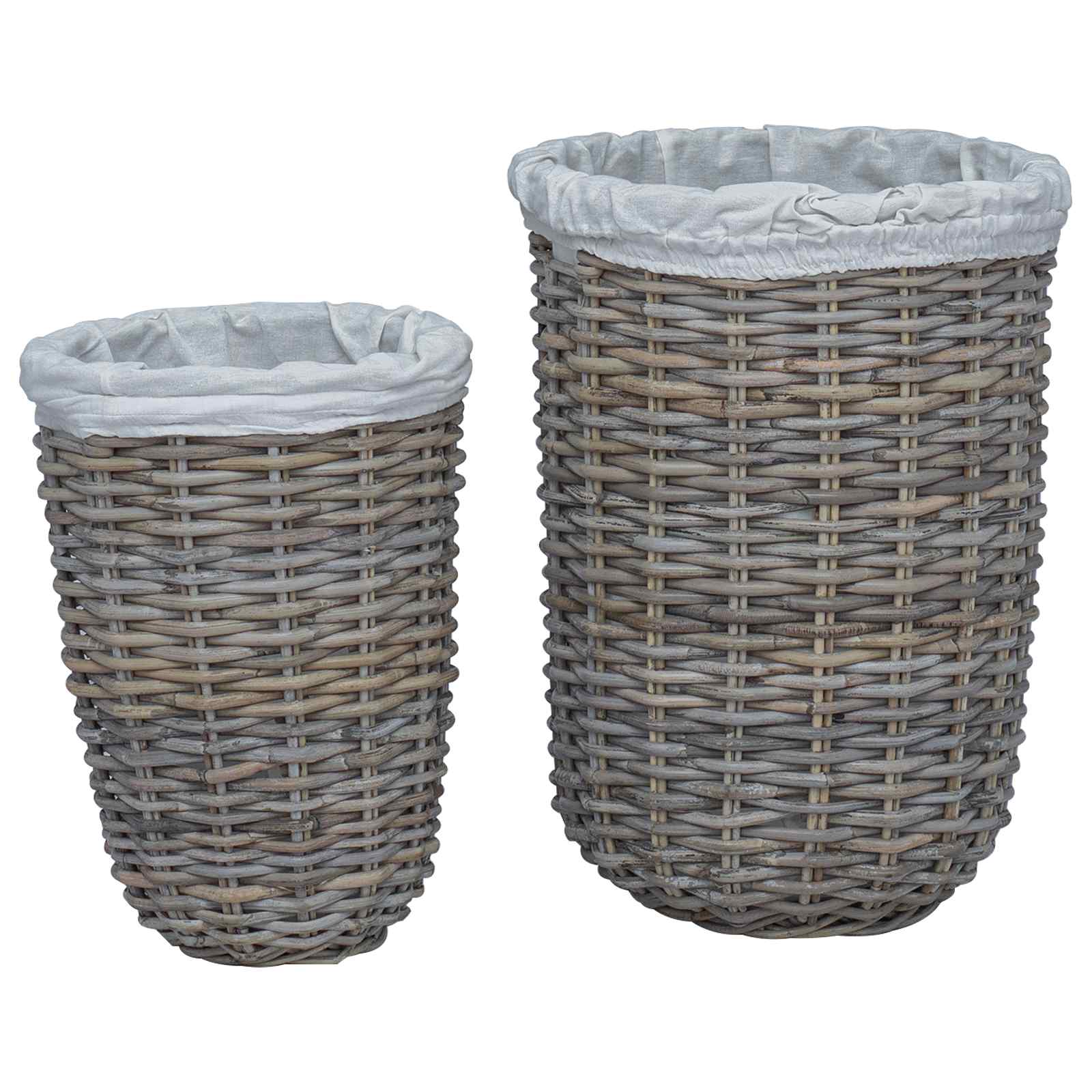 Wasmand met deksel 2 pcs Kubu grijs Kubu Rattan image 4