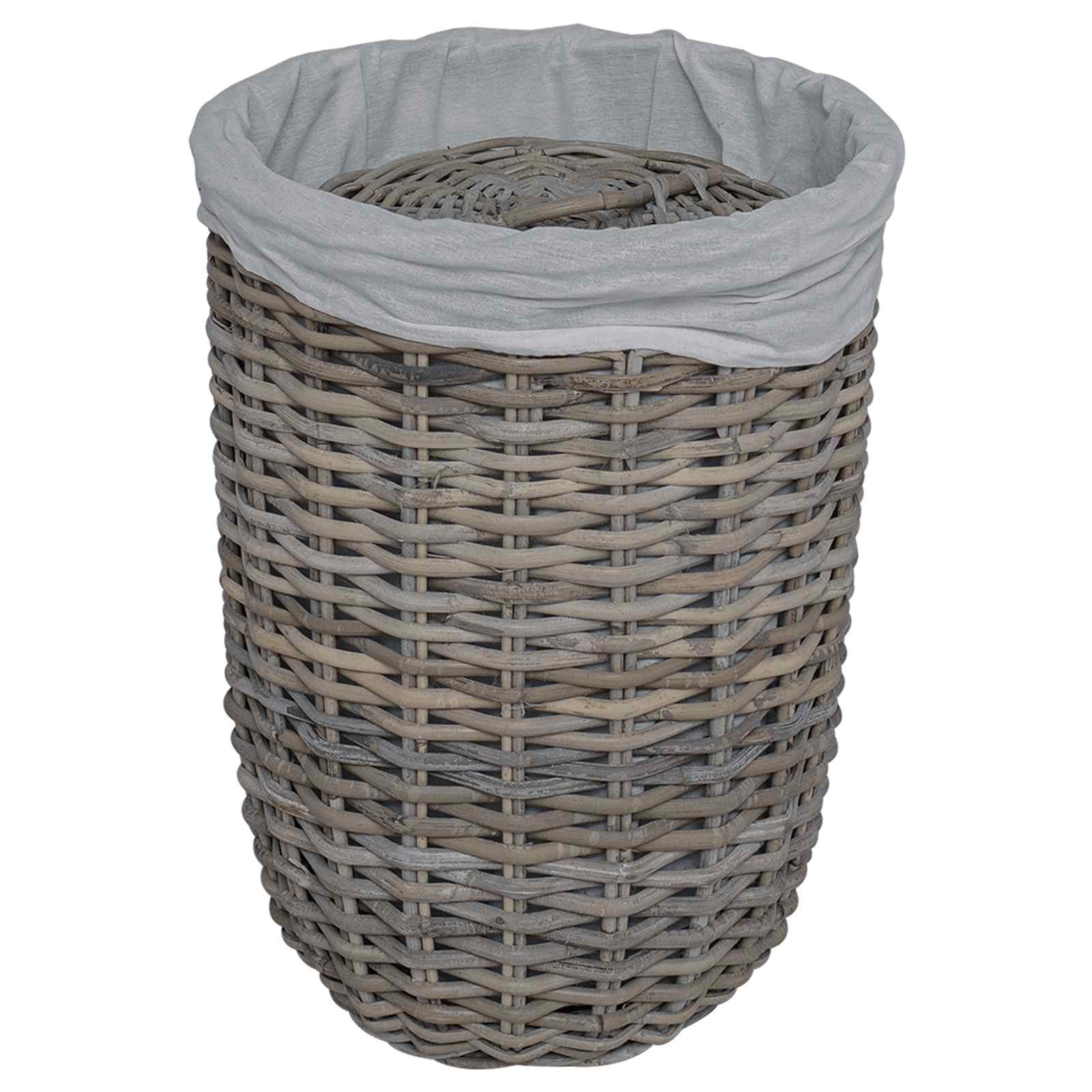 Wasmand met deksel 2 pcs Kubu grijs Kubu Rattan image 11