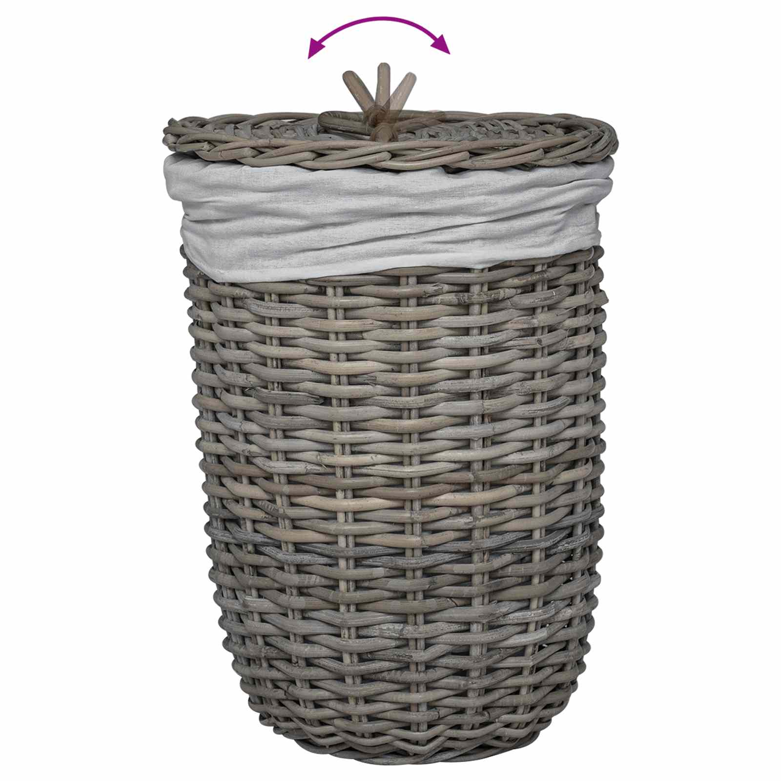 Wasmand met deksel 2 pcs Kubu grijs Kubu Rattan image 12