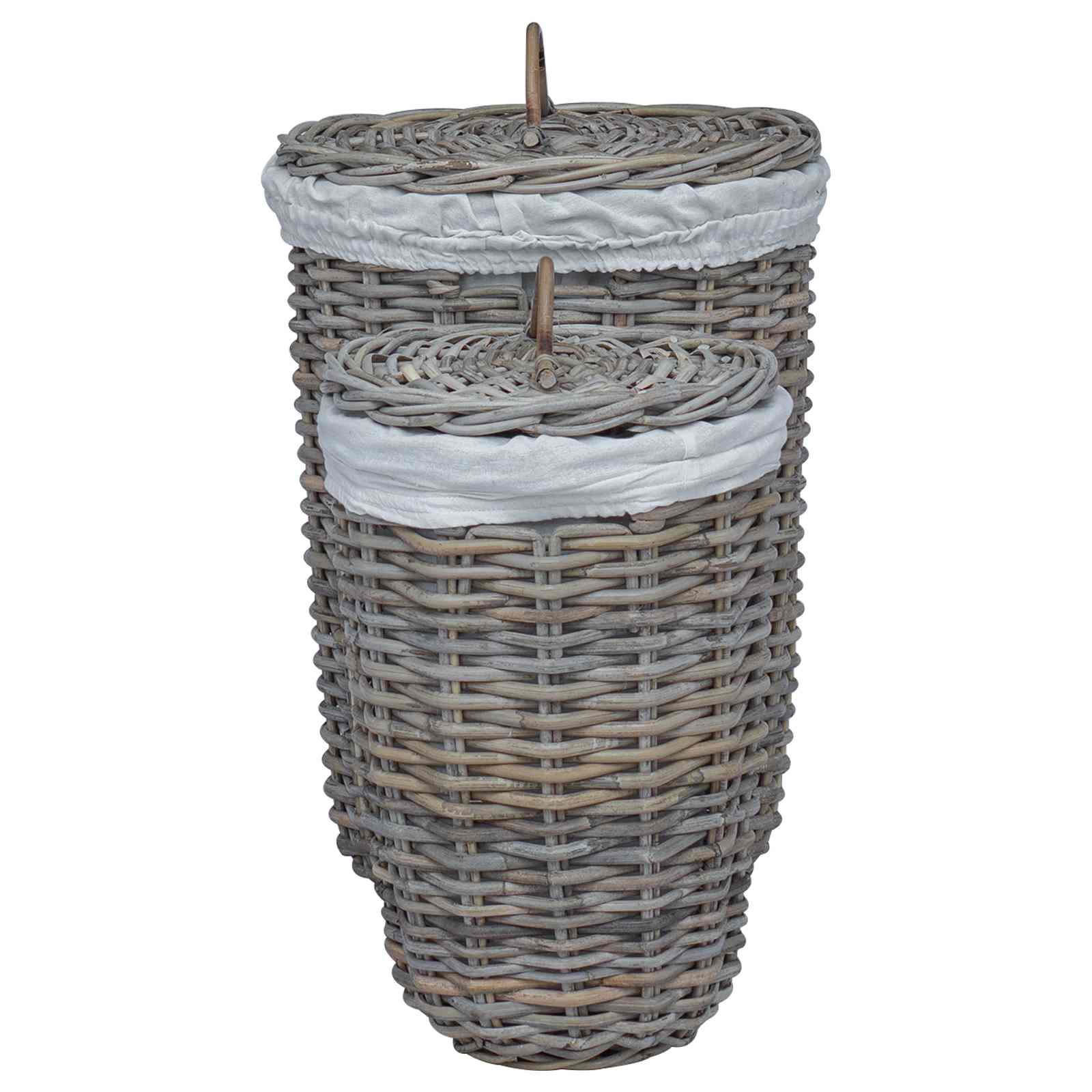 Wasmand met deksel 2 pcs Kubu grijs Kubu Rattan image 7