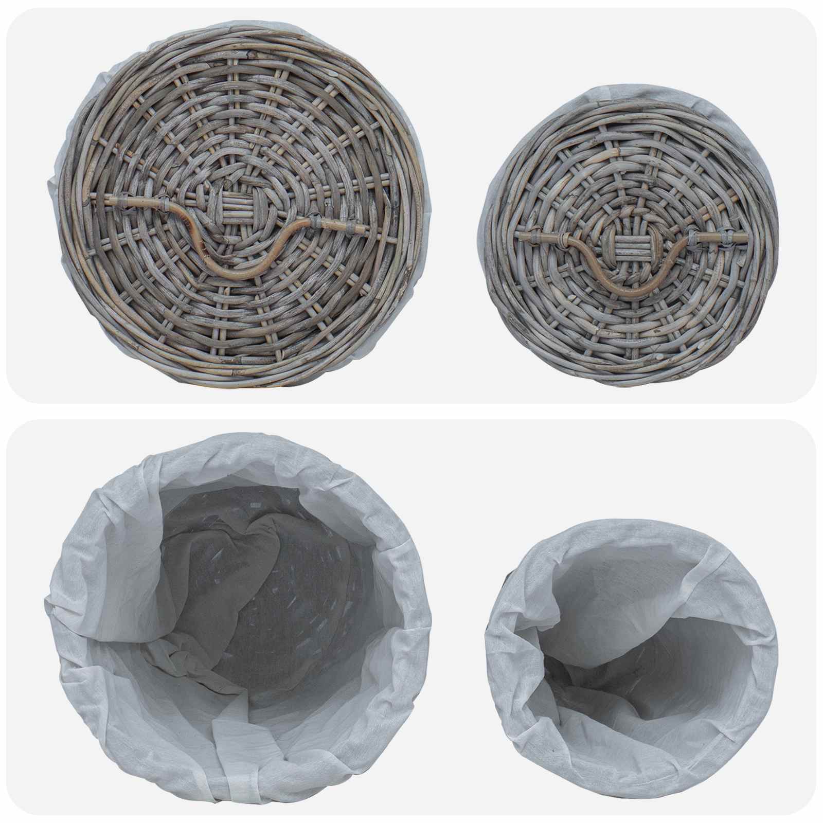 Wasmand met deksel 2 pcs Kubu grijs Kubu Rattan image 8