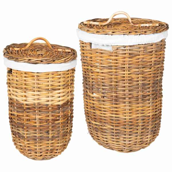 vidaXL Pesukorv kaanega GENDT 2 tk Looduslik pruun Kubu rattan