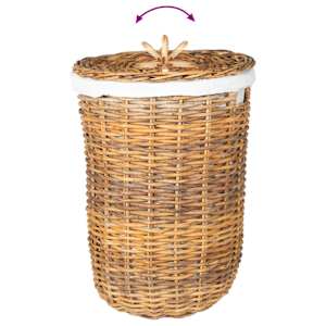 Koš na prádlo s víkem 2 pcs Přírodní hnědá Kubu ratan - obrázek 12