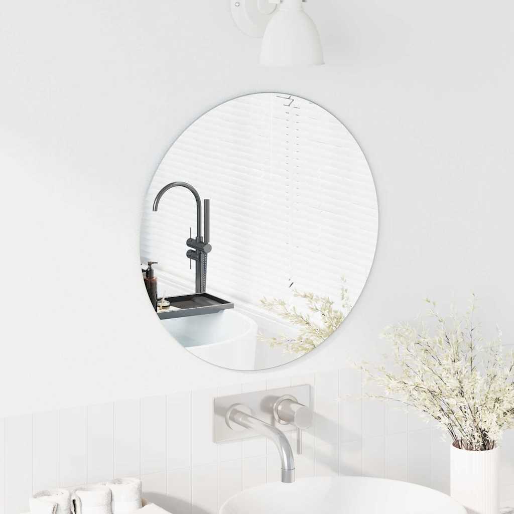 vidaXL Wandspiegel Ø 50 cm gehard glas