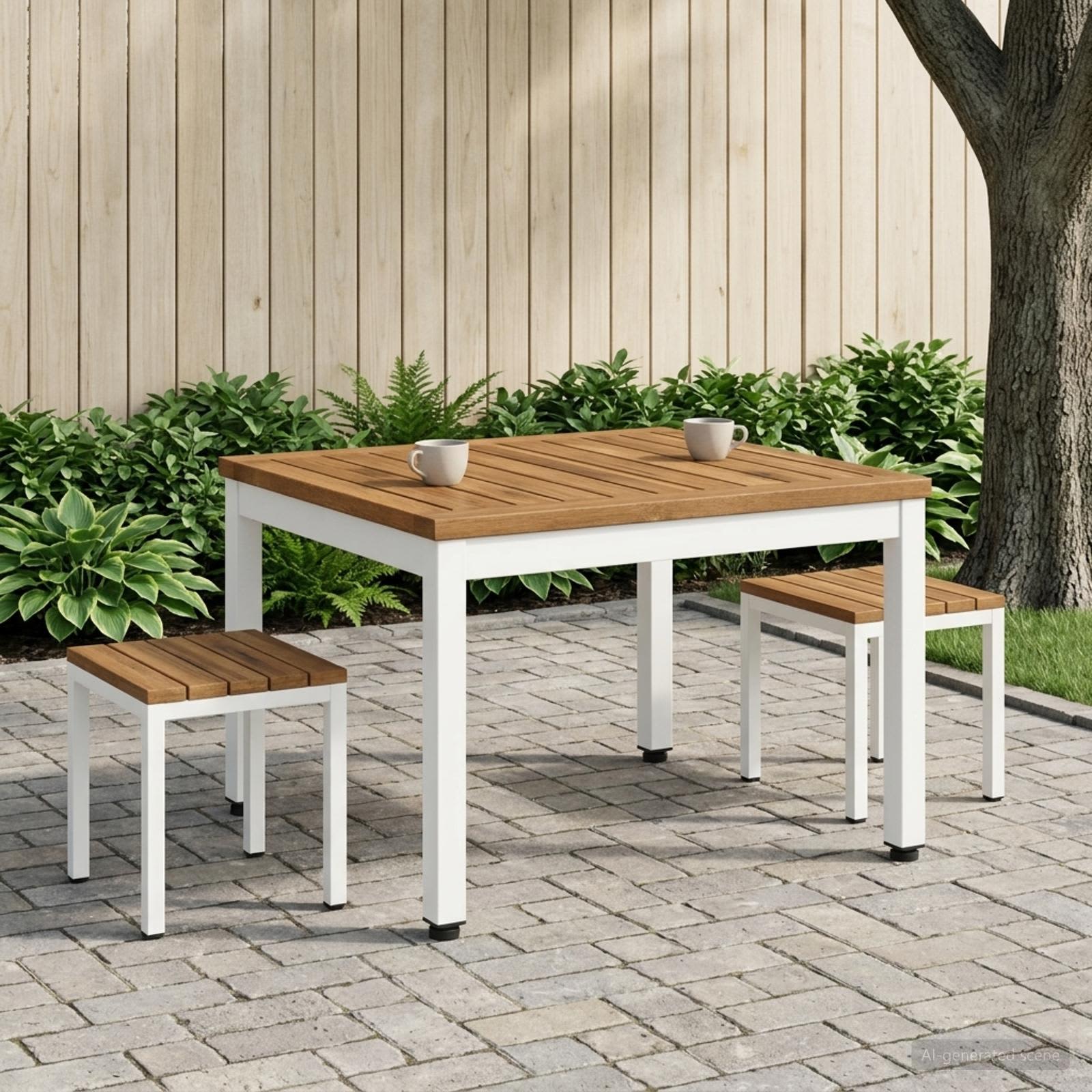 vidaXL - Salontafel - Natuurlijk - en - Wit - 49 - x - 60,5 - x - 36 - cm