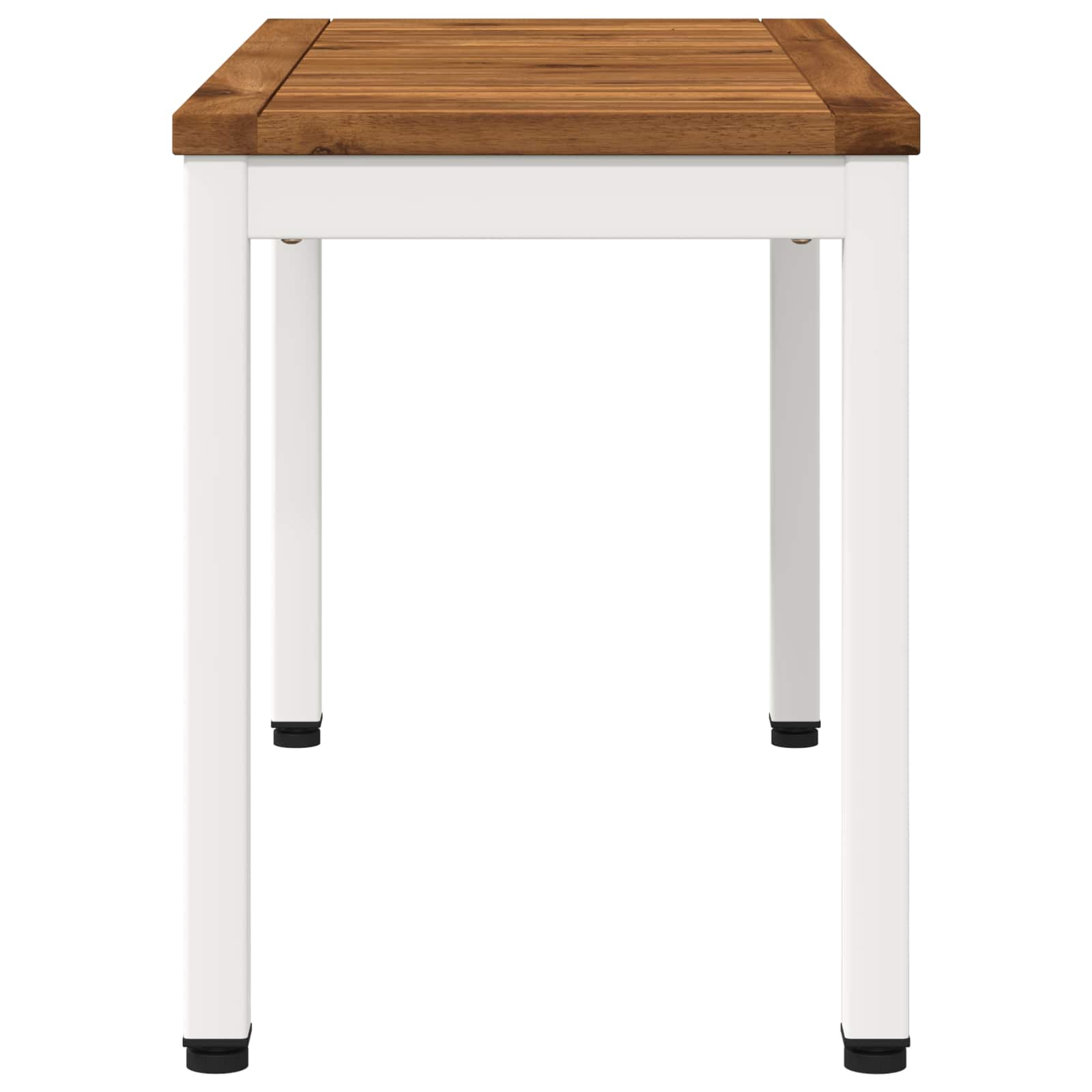 Tuinbank 80,5 x 35 x 45 cm Massief Acaciahout Natuurlijk en Wit image 3