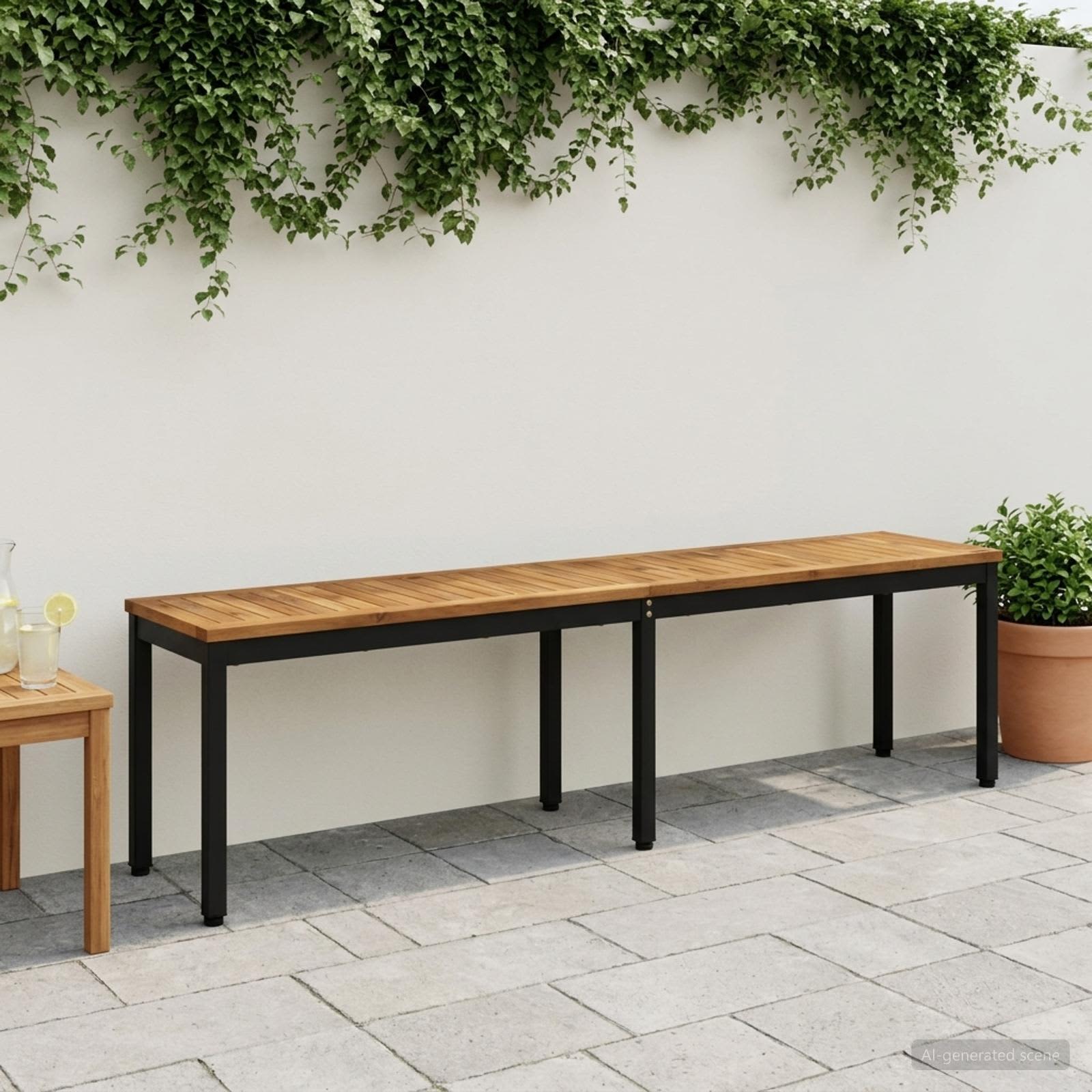 Puutarhapenkki 161 x 35 x 45 cm Tiheä akasiapuu Suorakaide