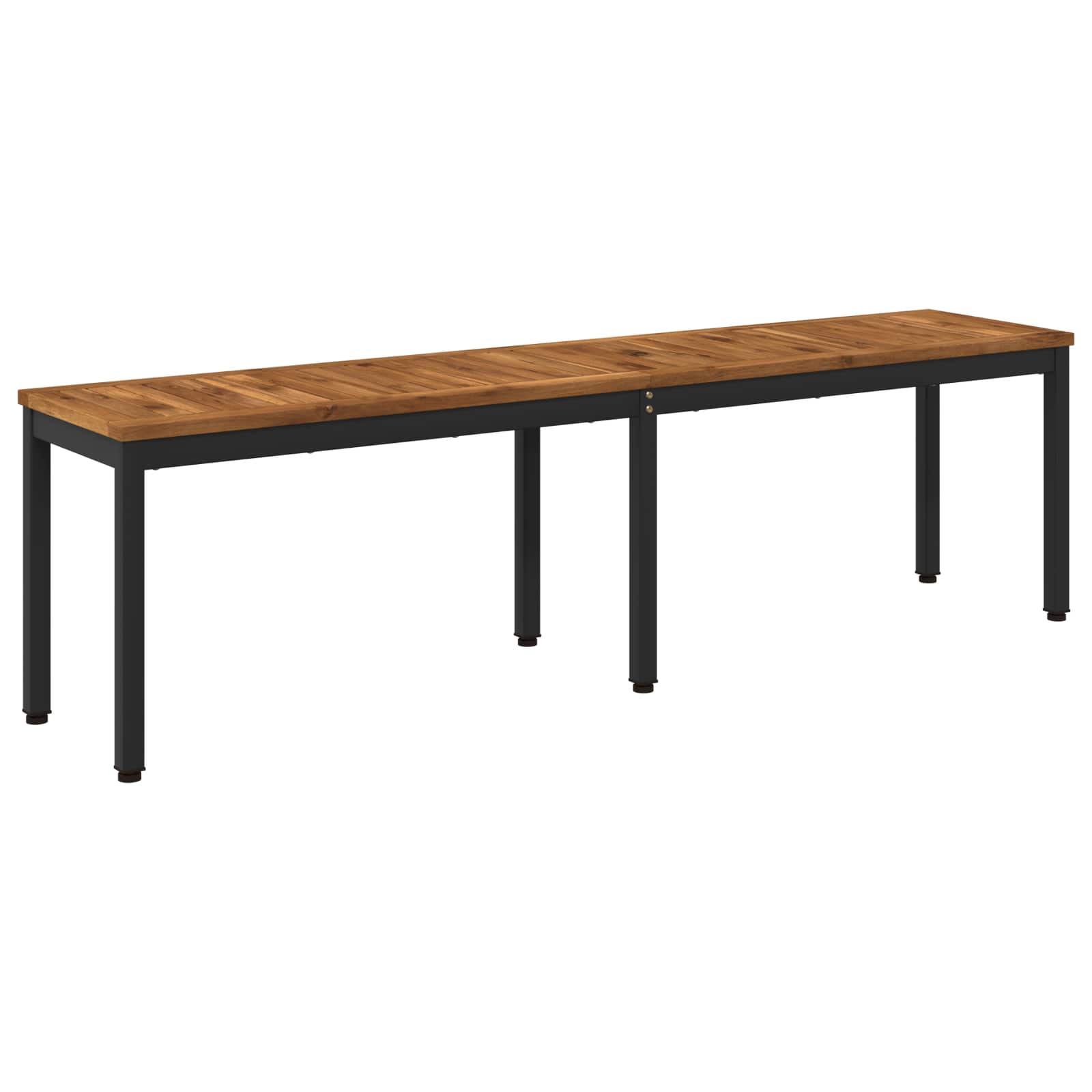 Tuinbank 161 x 35 x 45 cm Massief Acaciahout Naturel en Zwart – afbeelding 1