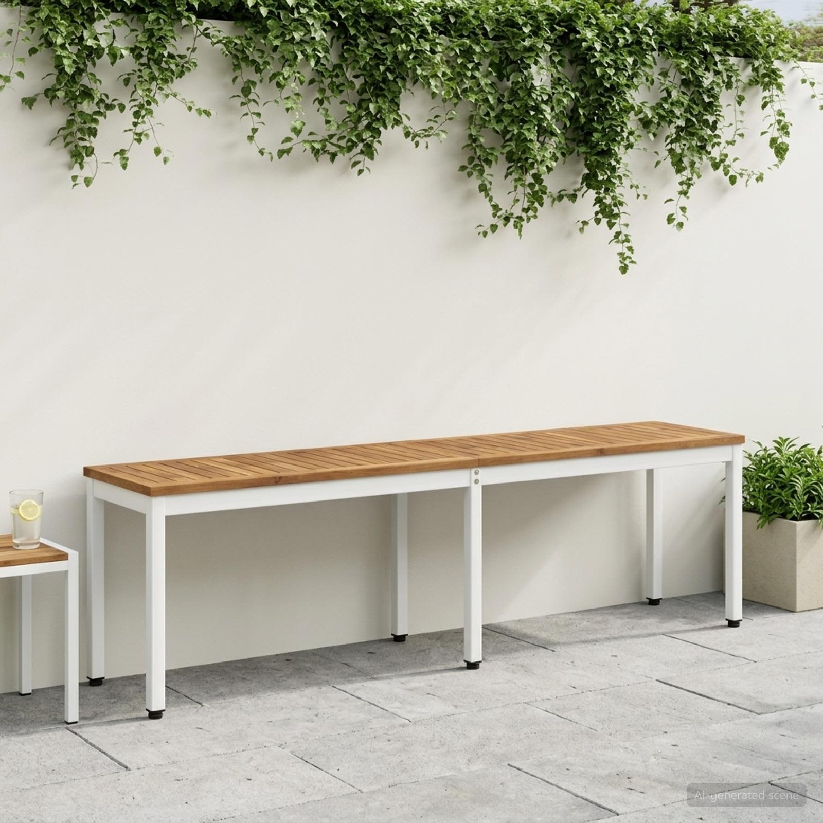 Puutarhapenkki 161 x 35 x 45 cm Tiheä akasiapuu Suorakaide