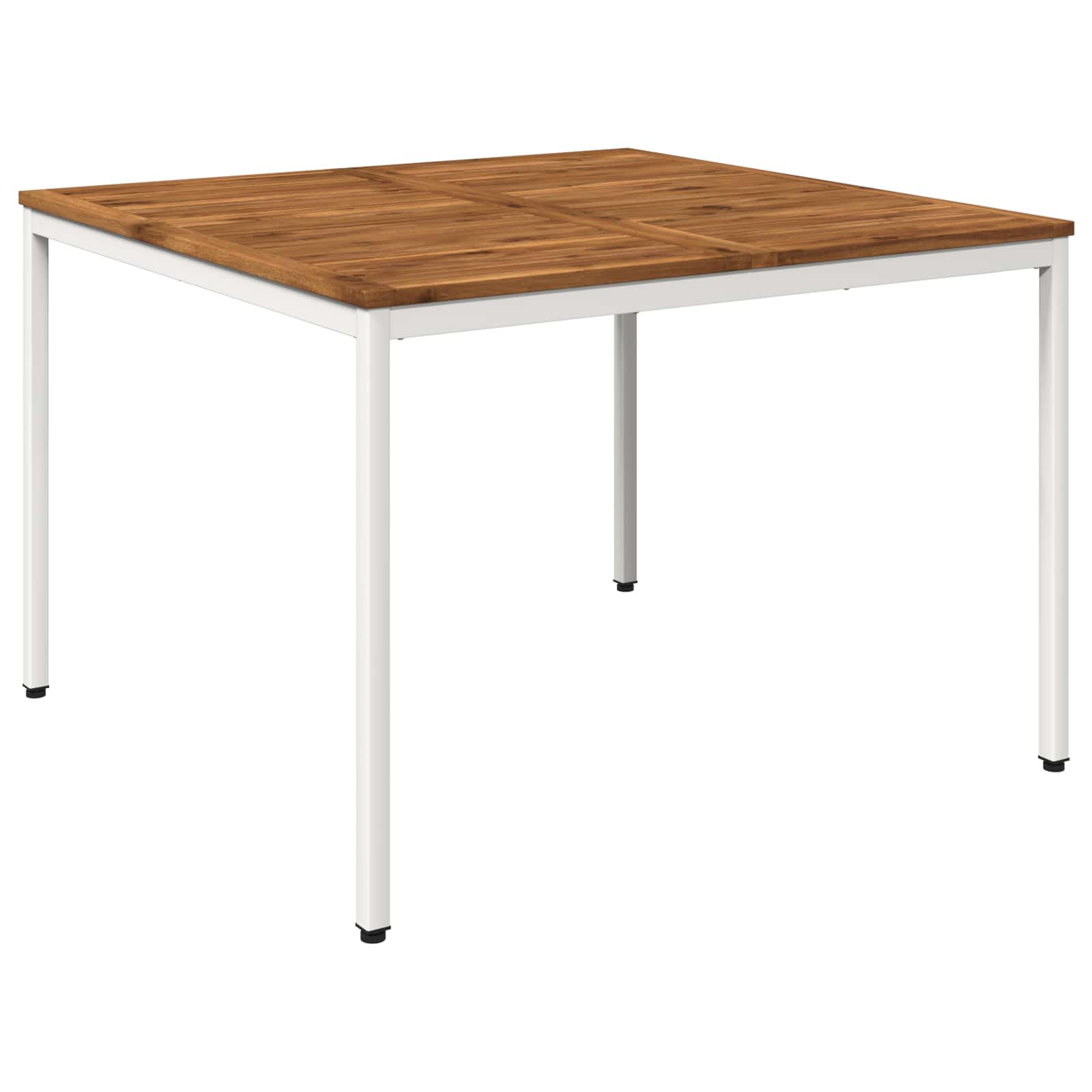 vidaXL Trädgårds Middagsbord Naturlig och vit 110 x 108,5 x 75 cm