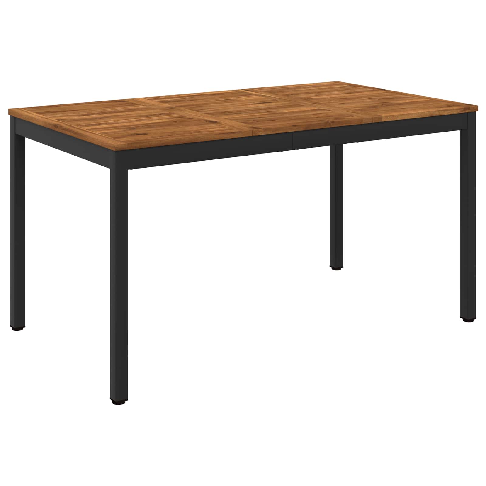Tuindiner tafel Naturel en Zwart 141 x 80,5 x 75 cm – afbeelding 1