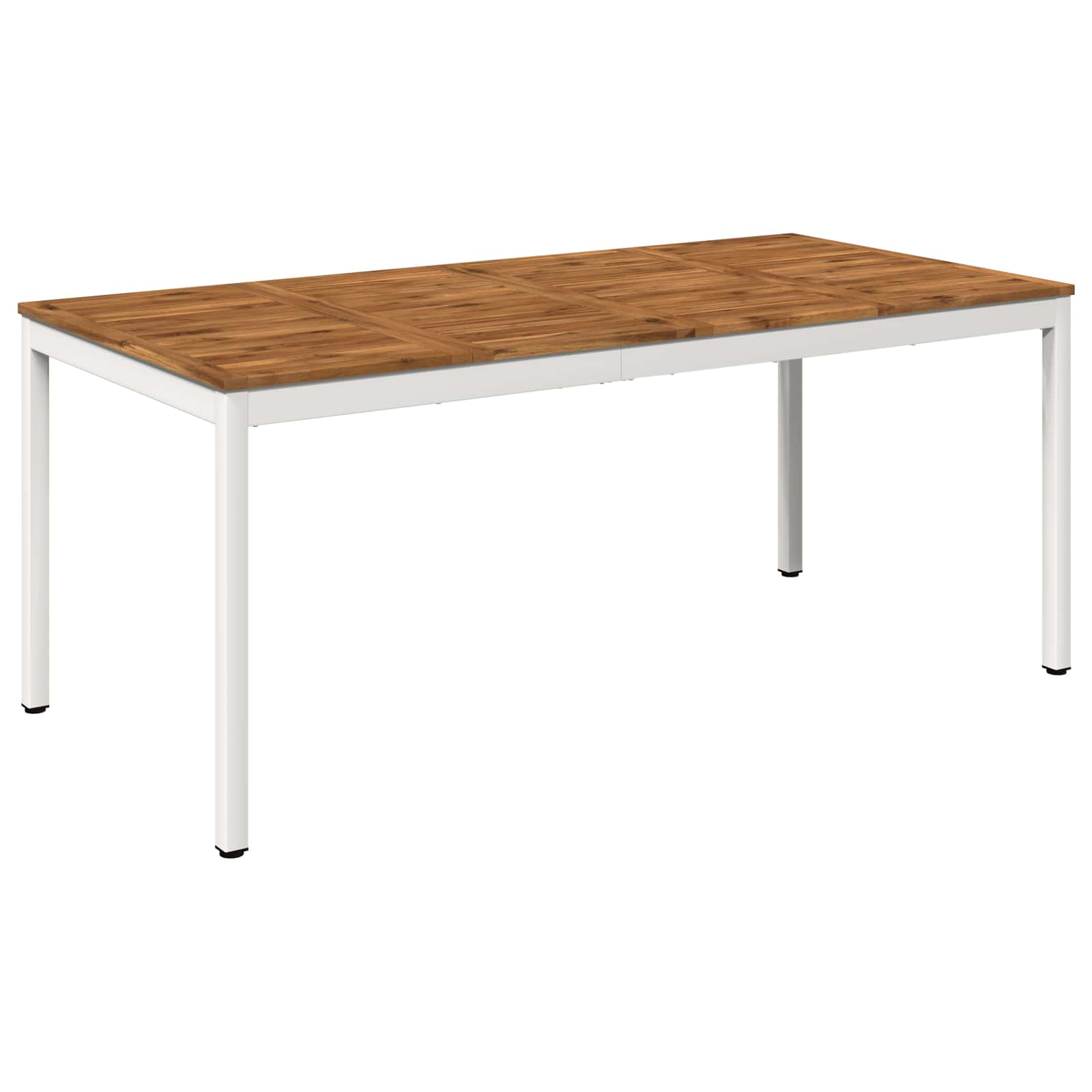 vidaXL Trädgårds Middagsbord Naturlig och vit 180 x 88,5 x 75 cm
