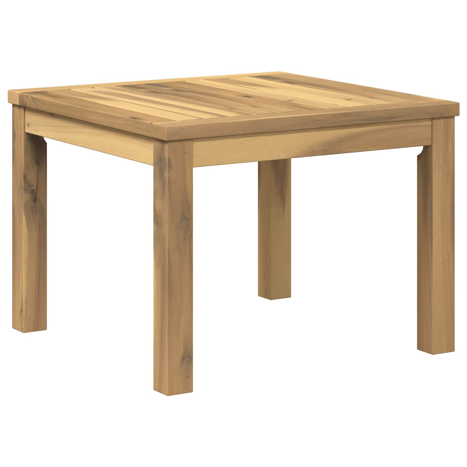 Salontafel Wit 50 x 48,5 x 36 cm Massief Acaciahout – afbeelding 1