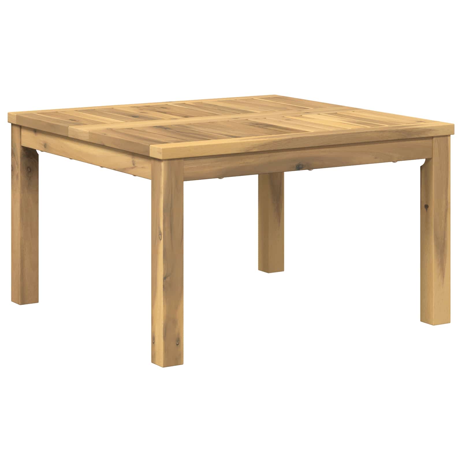 Salontafel Wit 60 x 60,5 x 36 cm Massief Acaciahout – afbeelding 1