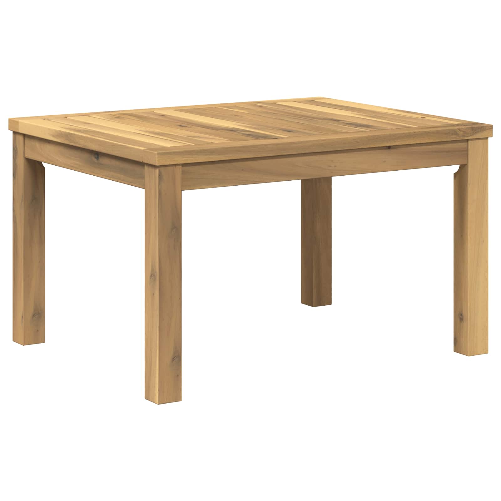 Salontafel Wit 50 x 60,5 x 36 cm Massief Acaciahout – afbeelding 1