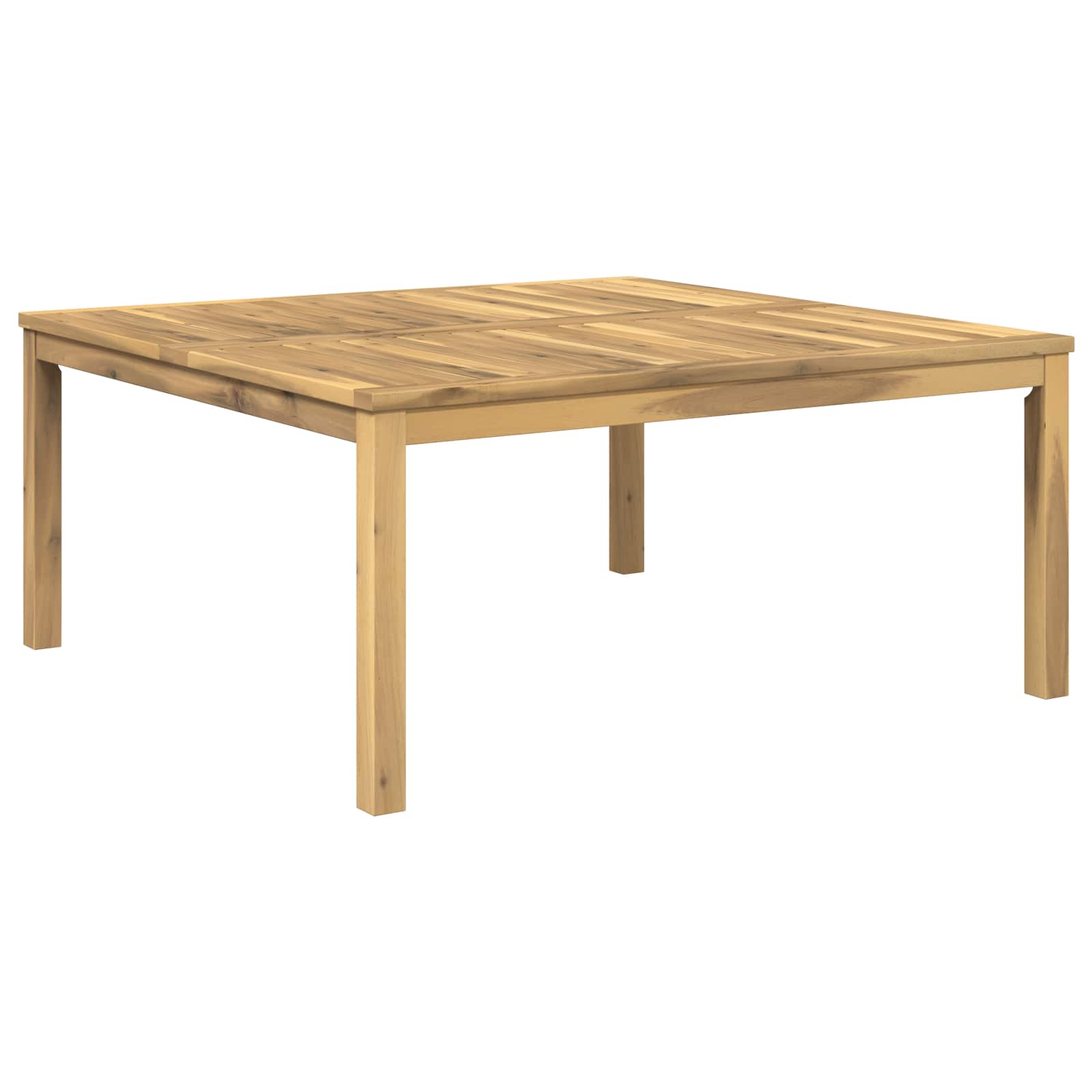 Salontafel Wit 100 x 100,5 x 45 cm Massief Acaciahout – afbeelding 1